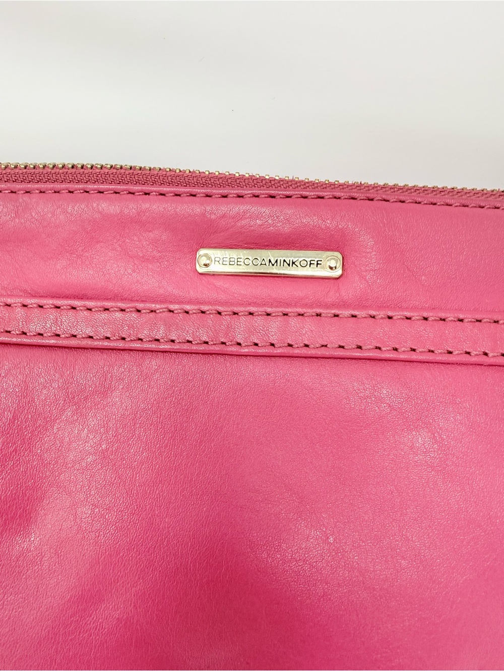 Rebecca Minkoff Mini M.A.C. crossbody bag in a berry or raspberry color - Picture 7 of 12